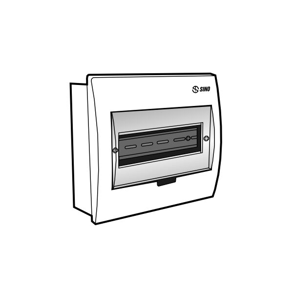 Tủ điện âm tường mặt nhựa E4FC 4/8L