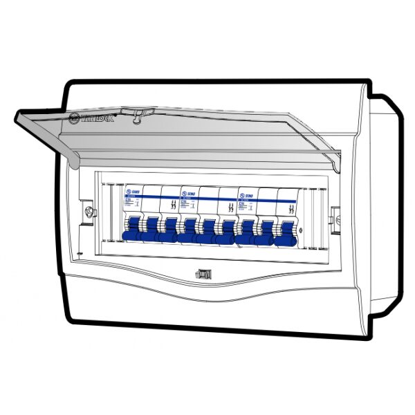 Tủ điện âm tường mặt nhựa V4FC9/12SA