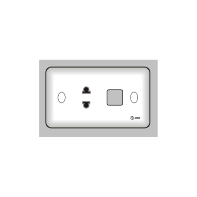 Ổ cắm đơn 2 chấu với 1 lỗ S198X