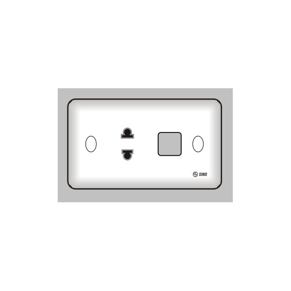 Ổ cắm đơn 2 chấu với 1 lỗ S198X