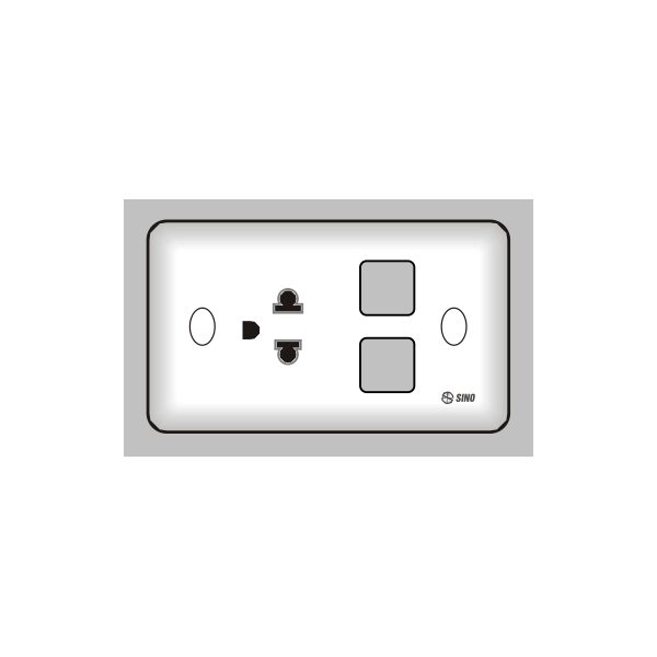 Ổ cắm đơn 3 chấu với 2 lỗ S198EXX