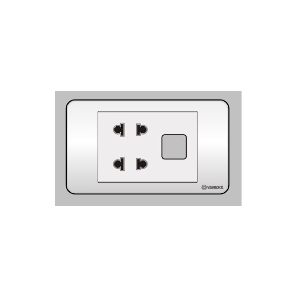 Ổ cắm đôi 2 chấu 1 lỗ S18AU2/X
