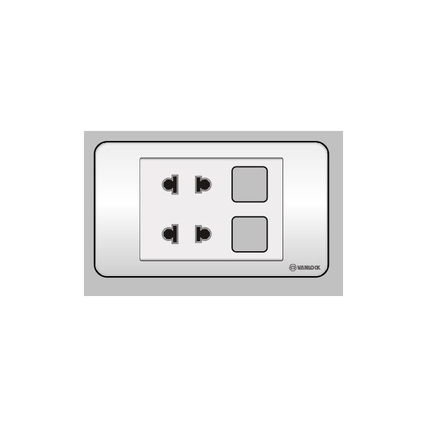 Ổ cắm đôi 2 chấu 2 lỗ S18AU2/XX