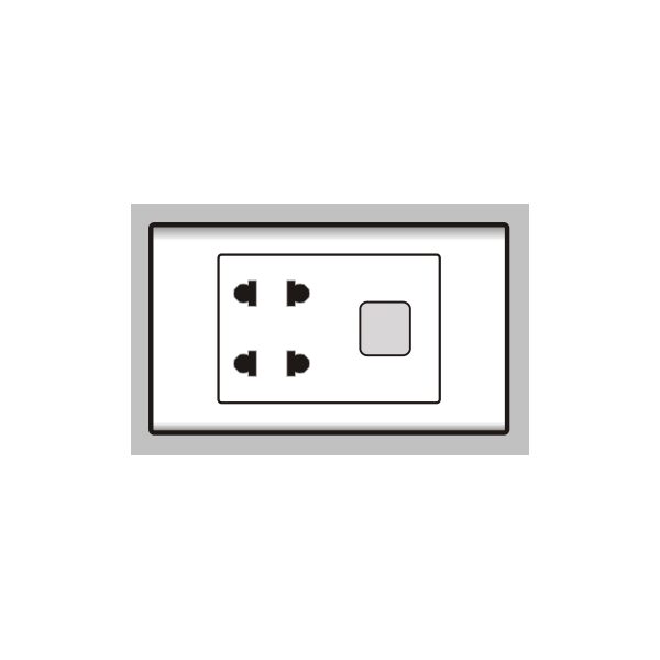 Ổ cắm đôi 2 chấu 1 lỗ S186U2X