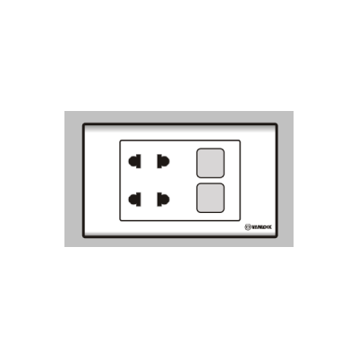 Ổ cắm đôi 2 chấu 2 lỗ S186U2XX