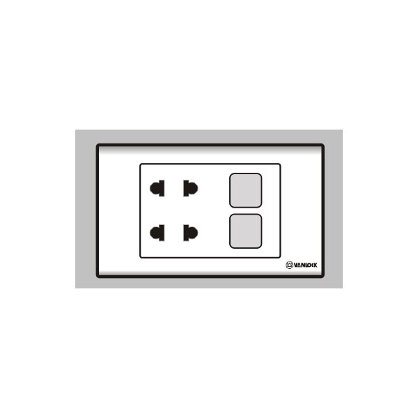 Ổ cắm đôi 2 chấu 2 lỗ S186U2XX