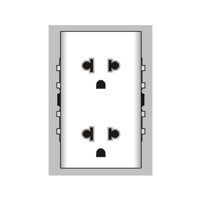 Ổ cắm đôi 3 chấu SCUE2
