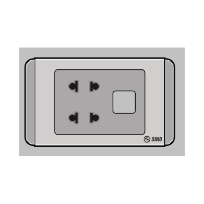 Ổ cắm đôi 2 chấu 1 lỗ S68GU2/X