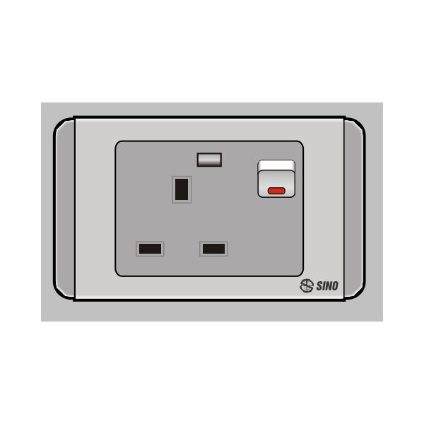 Ổ cắm 13A 3 chấu vuông S68G13N