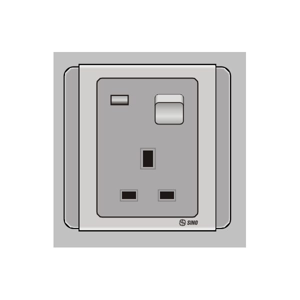 Ổ cắm 13A 3 chấu vuông S66G13SN