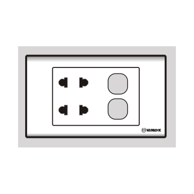 Ổ cắm đôi 2 chấu 16A 2 lỗ S18U2XX