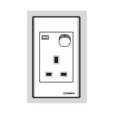 Ổ cắm 13A 3 chấu vuông S1813S