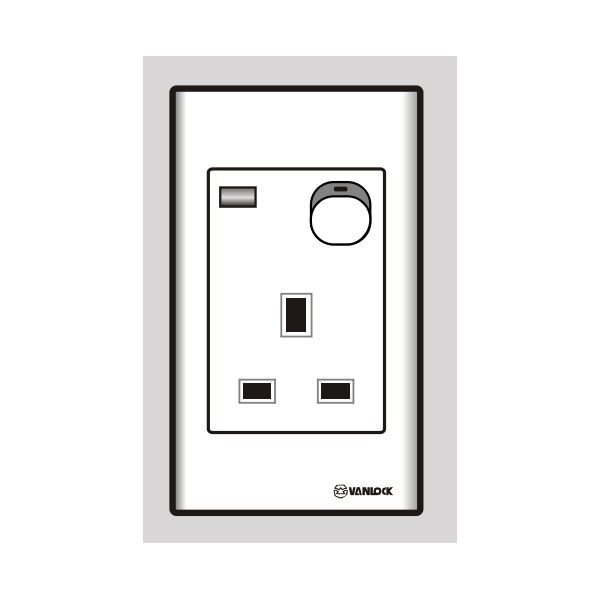 Ổ cắm 13A 3 chấu vuông S1813SN