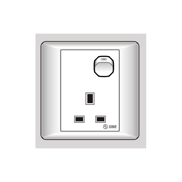 Ổ cắm 13A 3 chấu vuông S9813S