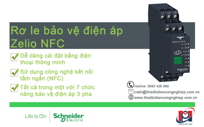 Rơ le Zelio NFC RMNF22TB30 – Giải pháp giám sát điện áp 3 pha tiên tiến và kinh tế