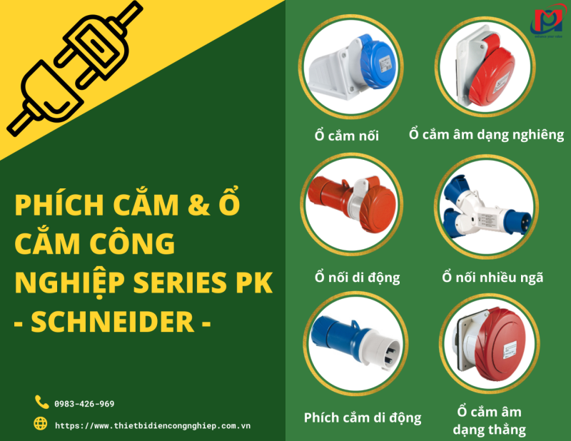 Ổ CẮM VÀ PHÍCH CẮM CÔNG NGHIỆP SERIES PK – SCHNEIDER – 