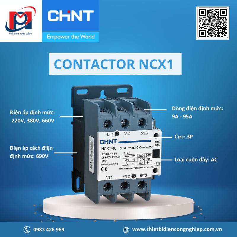 CONTACTOR NCX1 CHINT – ĐIỀU KHIỂN ĐỘNG CƠ DỄ DÀNG HƠN BAO GIỜ HẾT