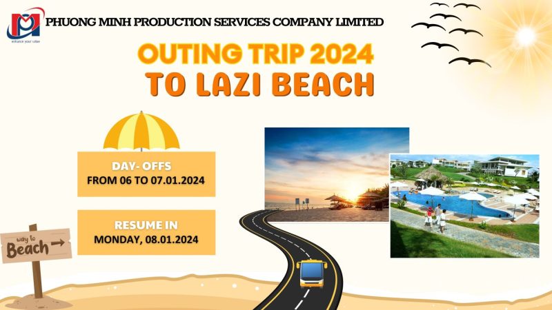 THÔNG BÁO LỊCH NGHỈ DU LỊCH CÔNG TY PHƯƠNG MINH NĂM 2024